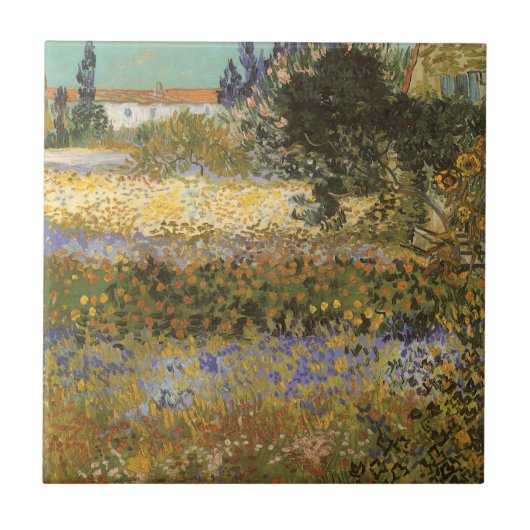 Vincent van Gogh - Flowering Garden Tegeltje (Voorkant)