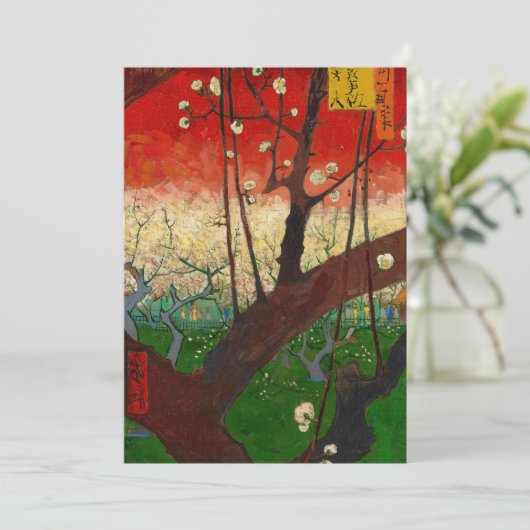 Vincent van Gogh - Flowering Plum Tree Bedankkaart (Staand voorkant)