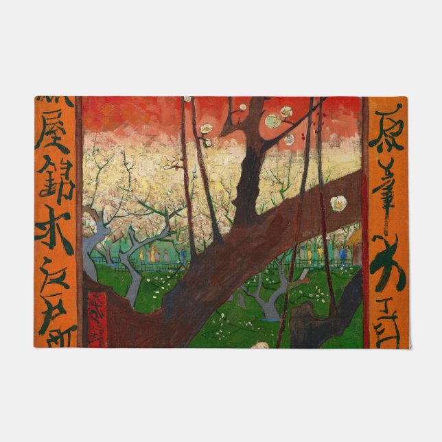 Vincent van Gogh - Flowering Plum Tree Deurmat (Voorkant)