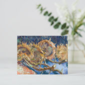 Vincent van Gogh - Four Cut Sunflower Briefkaart (Staand voorkant)