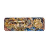 Vincent van Gogh - Four Cut Sunflower Etiket (Voorkant)