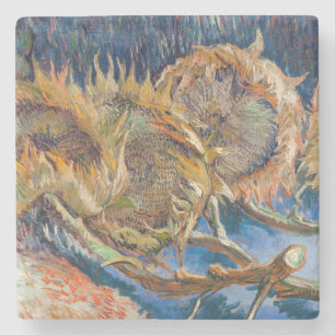 Vincent van Gogh - Four Cut Sunflower Stenen Onderzetter