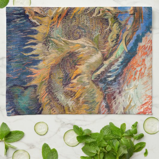 Vincent van Gogh - Four Cut Sunflower Theedoek (Gevouwen)