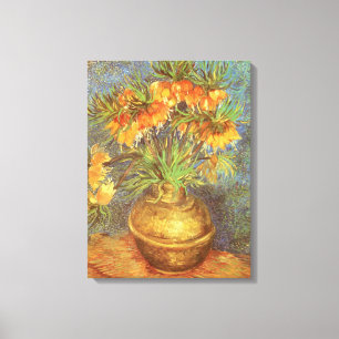 Vincent van Gogh - Fritillairen in een koperen vaa Canvas Afdruk