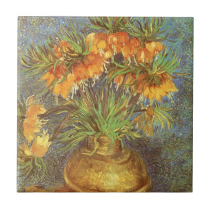 Vincent van Gogh - Fritillaria in een koperen vaas Tegeltje