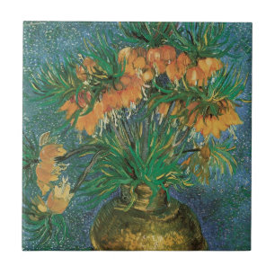 Vincent van Gogh - Fritillaria in een koperen vaas Tegeltje