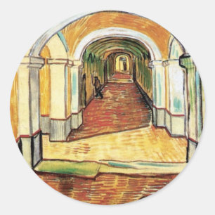 Vincent Van Gogh - Gang van het Sint-Paulusziekenh Ronde Sticker