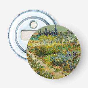 Vincent Van Gogh Garden in Arles Button Flesopener