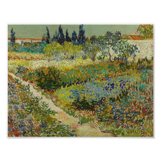 Vincent van Gogh - Garden in Arles Foto Afdruk (Voorkant)