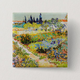 Vincent van Gogh - Garden in Arles Vierkante Button 5,1 Cm