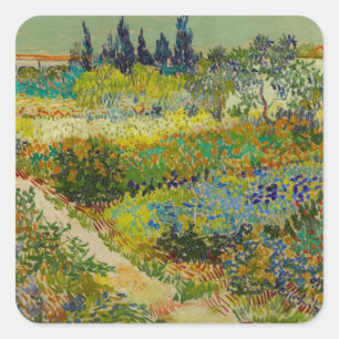 Vincent Van Gogh Garden in Arles Vierkante Sticker