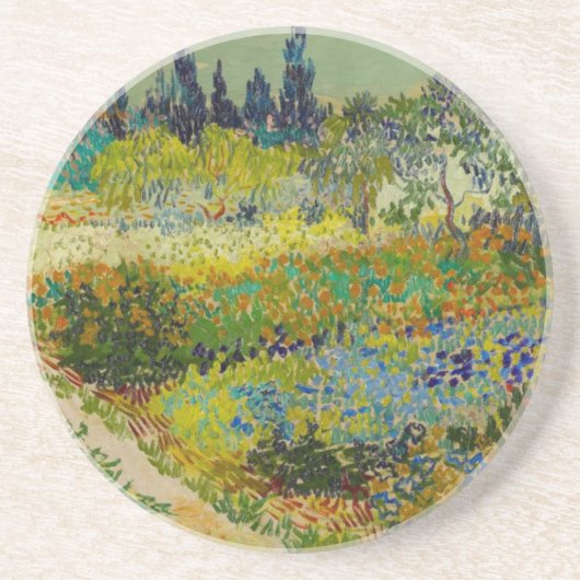 Vincent Van Gogh Garden in Arles Zandsteen Onderzetter (Voorkant)