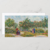 Vincent van Gogh - Garden in Montmarte met Lovers Bedankkaart (Voorkant / Achterkant)