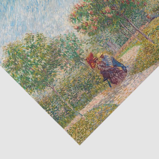 Vincent van Gogh - Garden in Montmarte met Lovers Tissuepapier (Detail)