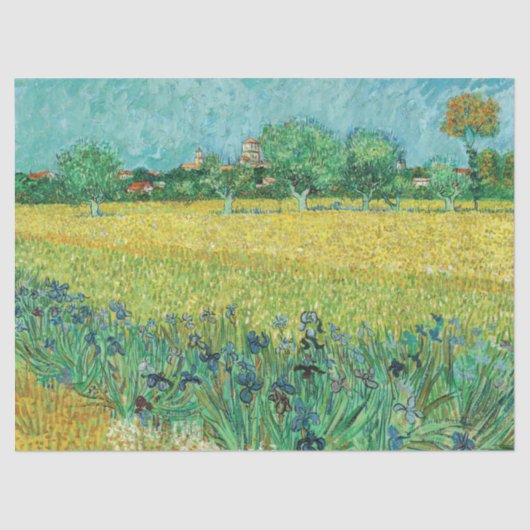 Vincent van Gogh - Gebied met Irises bij Arles Tissuepapier (Voorkant)
