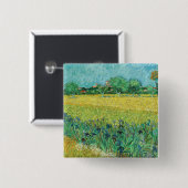 Vincent van Gogh - Gebied met Irises bij Arles Vierkante Button 5,1 Cm (Voorkant /achterkant)