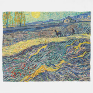 Vincent van Gogh - Gebied met ploegende boeren Fleece Deken