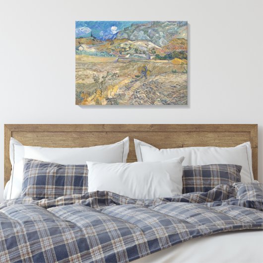 Vincent van Gogh, gesloten veld met boer Canvas Afdruk (Insitu (Slaapkamer))