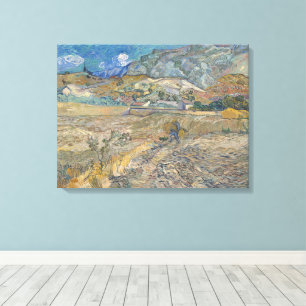 Vincent van Gogh, gesloten veld met boer Canvas Afdruk