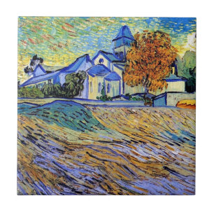 Vincent Van Gogh - Gezicht op het asiel en kapel Tegeltje
