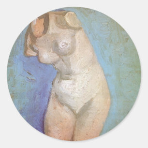Vincent van Gogh - Gipsen Beeldje Vrouwelijk Torso Ronde Sticker