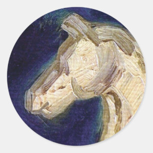 Vincent Van Gogh - Gipsen Paardenbeeldje Ronde Sticker