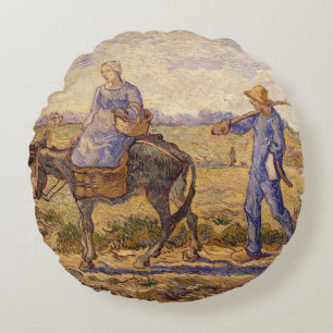 Vincent van Gogh   Goedemorgen, gaan werken Rond Kussen