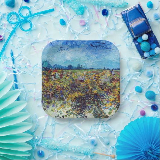 Vincent van Gogh - Green Vineyard Papieren Bordje (Feest)