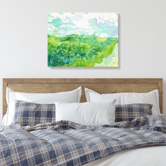 Vincent van Gogh - Green Wheat Field, Auvers Canvas Afdruk (Insitu (Slaapkamer))