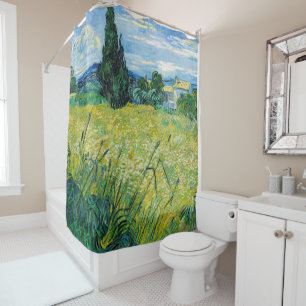 Vincent van Gogh - Green Wheat Field met Cypress Douchegordijn