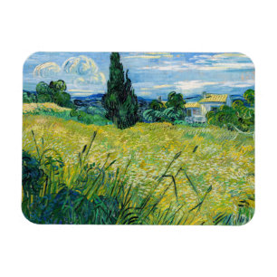 Vincent van Gogh - Green Wheat Field met Cypress Magneet