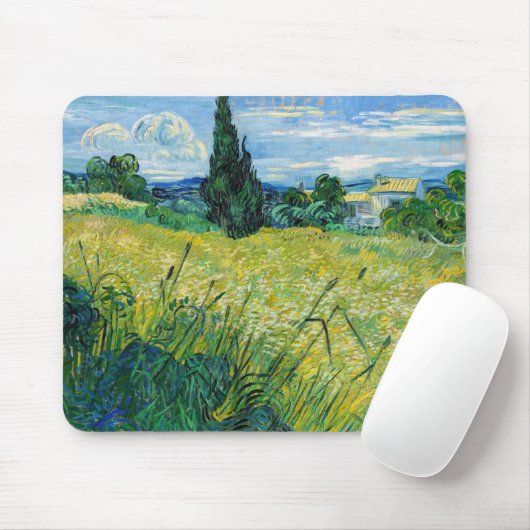 Vincent van Gogh - Green Wheat Field met Cypress Muismat (Met muis)