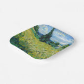 Vincent van Gogh - Green Wheat Field met Cypress Papieren Bordje (Gebogen)