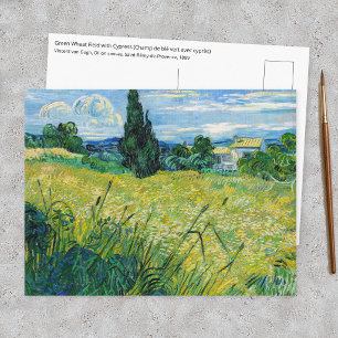 Vincent van Gogh - Groen korenveld met cipres Briefkaart