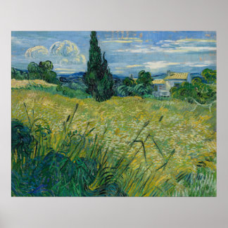 Vincent van Gogh Groen Tarweveld met Cypress Poster