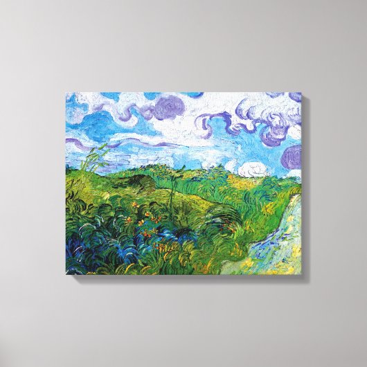 Vincent van Gogh - groene warmtevelden in auvers Canvas Afdruk (Voorkant)