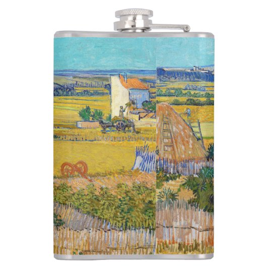 Vincent van Gogh - Harvest in La Crau Heupfles (Achterkant)