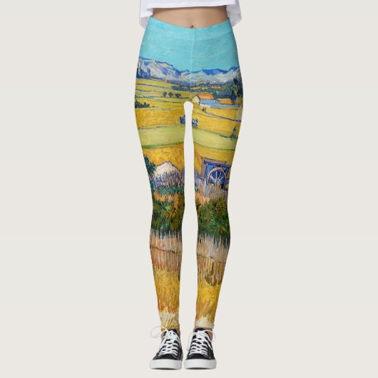 Vincent van Gogh - Harvest in La Crau Leggings (Voorkant)