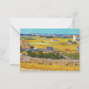Vincent van Gogh - Harvest in La Crau Notitiekaartje
