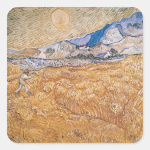 Vincent van Gogh Harvester Vierkante Sticker