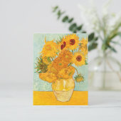 Vincent Van Gogh heeft twaalf zonnebloemen in een Briefkaart (Staand voorkant)