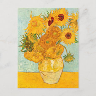 Vincent Van Gogh heeft twaalf zonnebloemen in een  Briefkaart