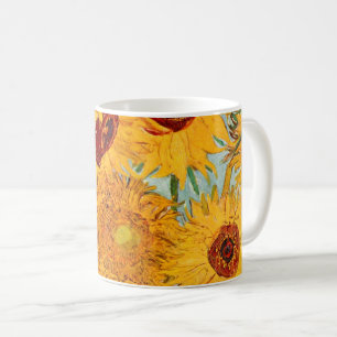 Vincent Van Gogh heeft twaalf zonnebloemen in een  Koffiemok