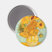 Vincent Van Gogh heeft twaalf zonnebloemen in een  Magneet (Voorkant / Achterkant)