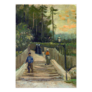 Vincent van Gogh - Hellend pad in Montmartre Foto Afdruk