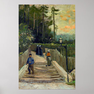 Vincent van Gogh - Hellend pad in Montmartre Poster