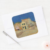 Vincent van Gogh - het Gele Huis / De straat Vierkante Sticker (Envelop)