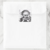 Vincent van Gogh | Het Man met de pijp Vierkante Sticker (Tas)