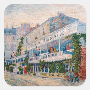 Vincent van Gogh - Het restaurant van de la Sirene Vierkante Sticker
