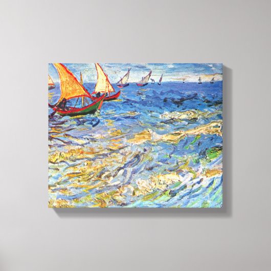 Vincent van Gogh - het Zee in Saintes Maries Canvas Afdruk (Voorkant)